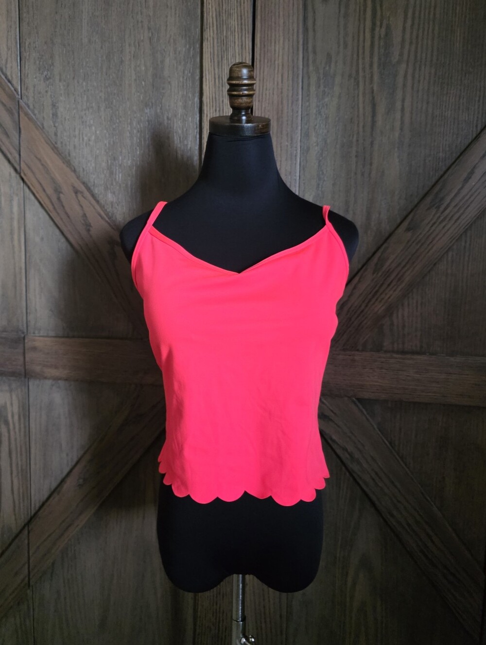 Lilly Pulitzer Coral Scallop Hem Spaghetti Strap Cami